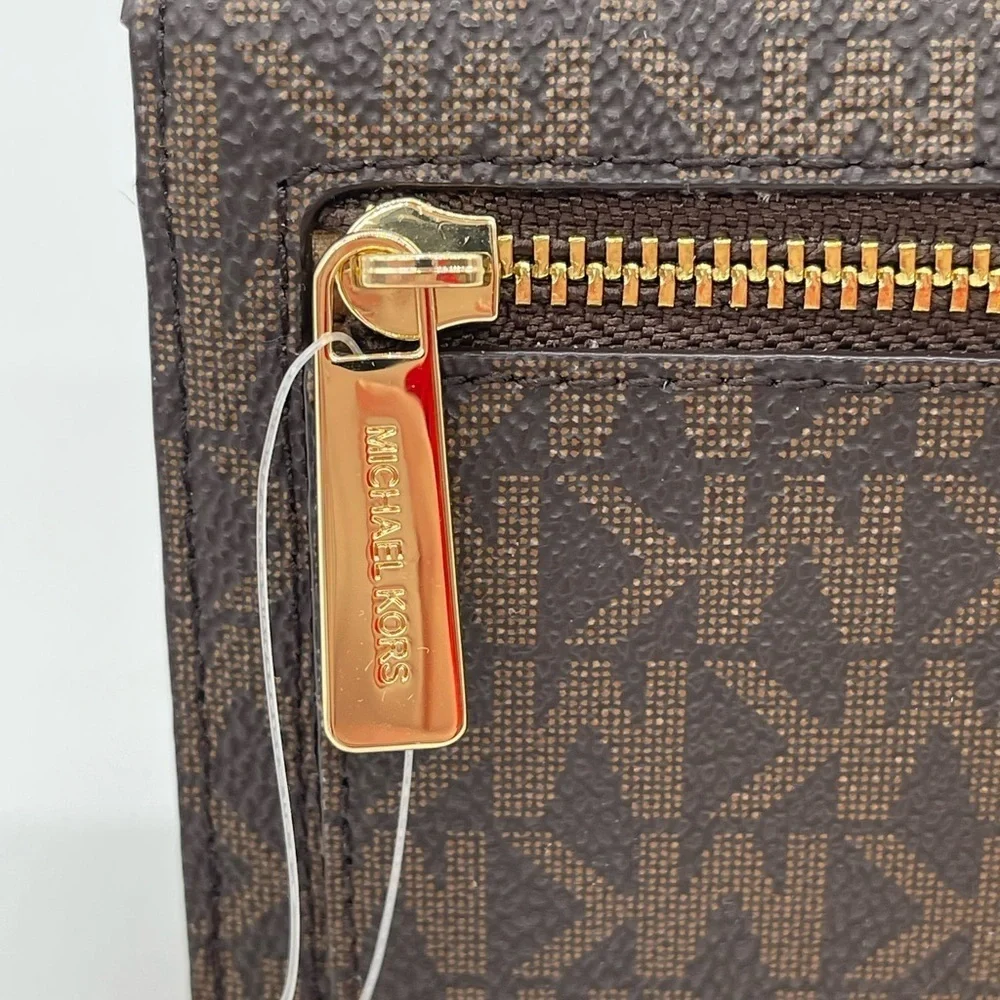 Michael Kors Large Trifold Wallet Brown/Gold